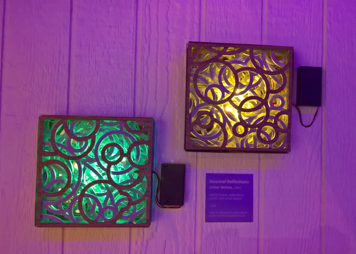 An art project involving layers of laser cut acrylic with LEDs inside for a nice glowing effect